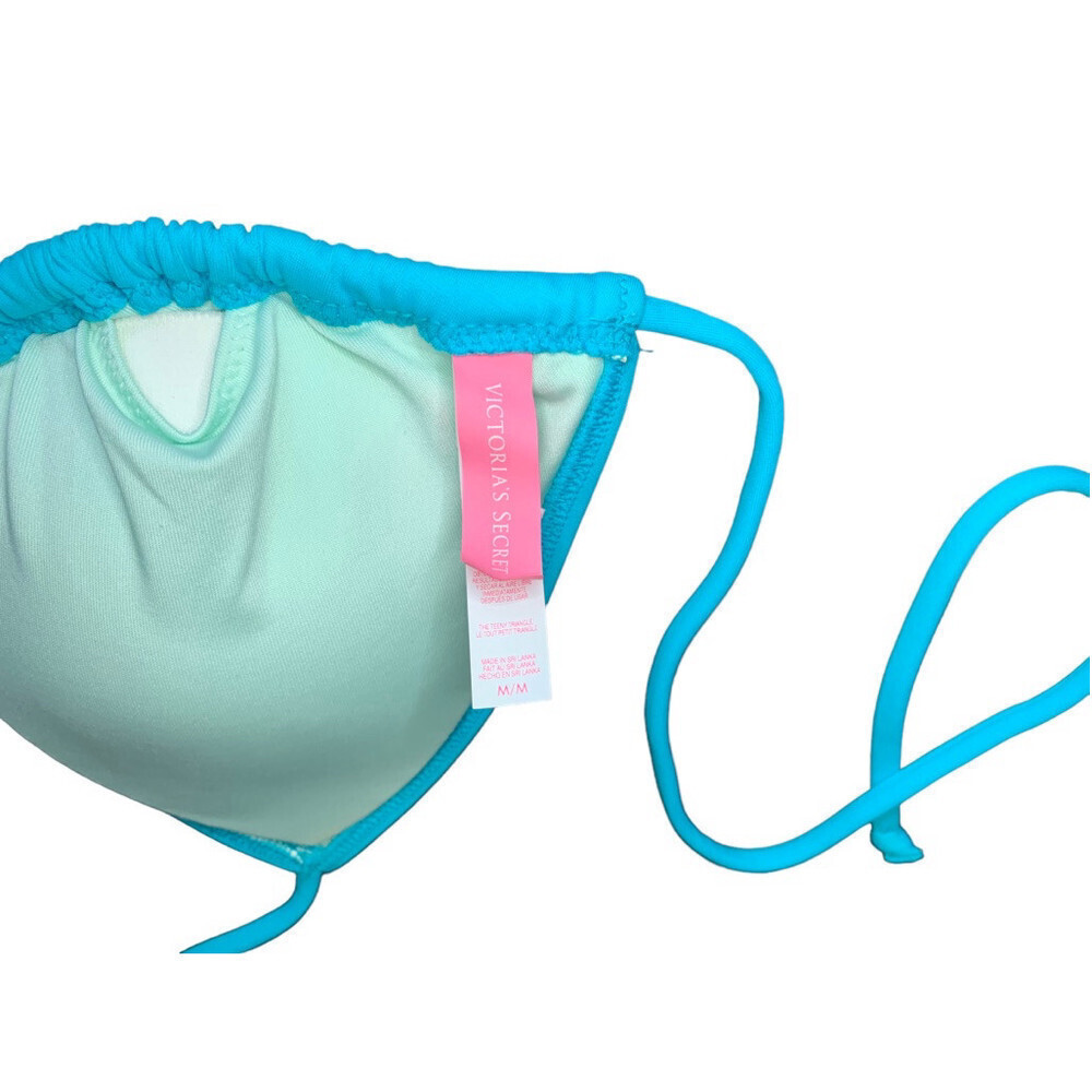 VICTORIA’S SECRET Blue Teeny Triangle‎ String Bikini Swim Top Women Size Medium - Picture 3 of 5